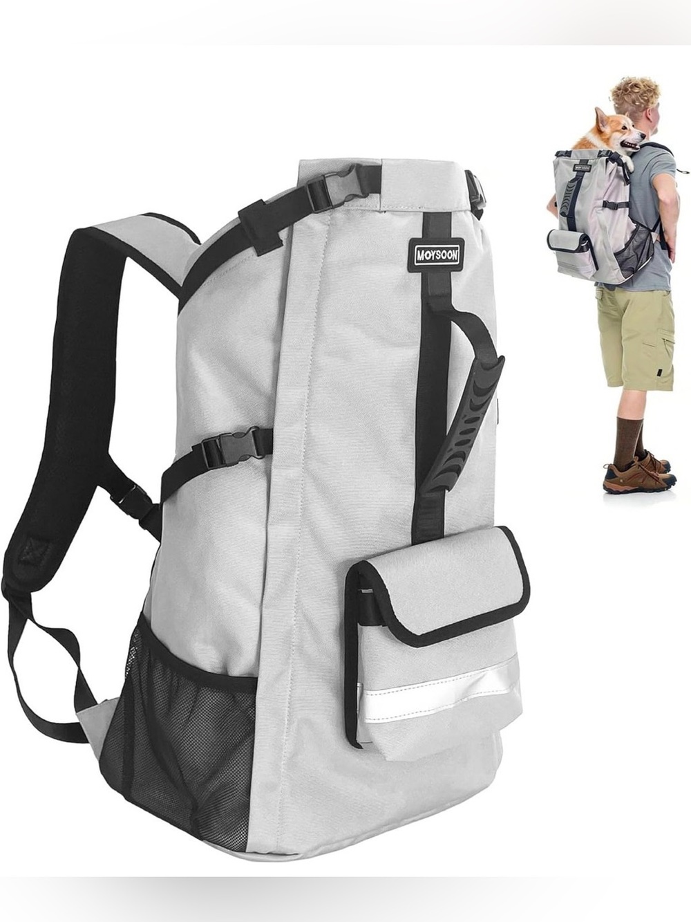 Monsoon Light Gray Outdoor Daypack Backpack for Men